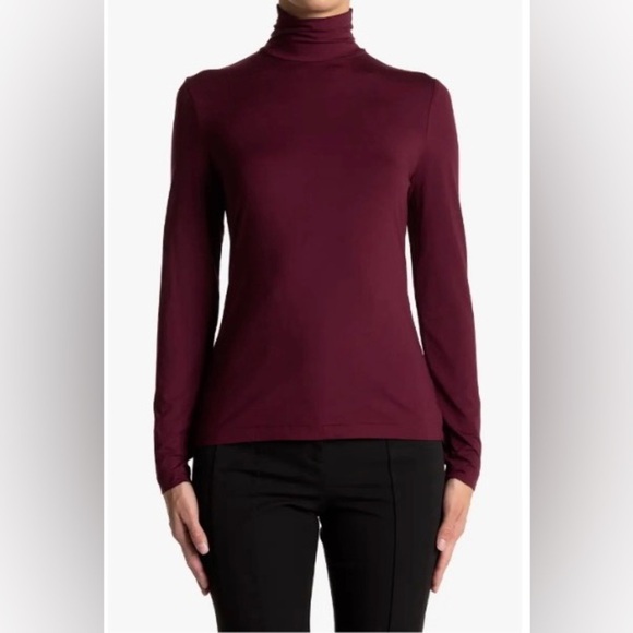 St. John Tops - St. John Collection Fine‎ Jersey Long-Sleeve Turtleneck Bordeaux S